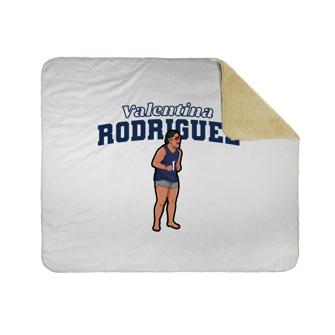 Throw Blanket — Name Arch in White