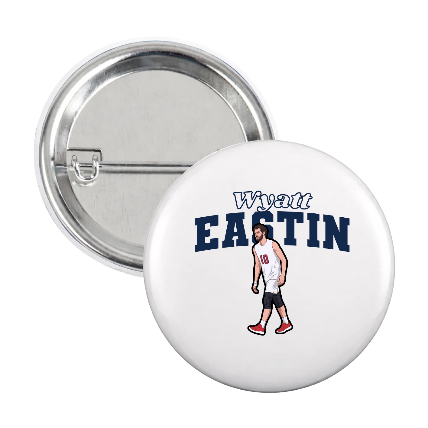 Game Day Button — Name Arch in White
