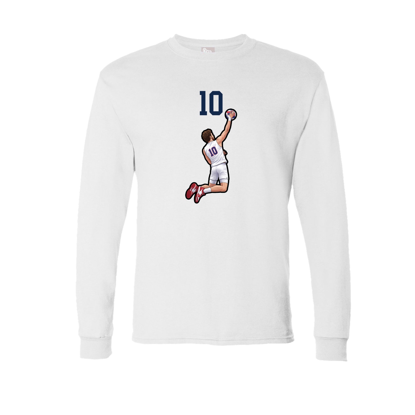 Long Sleeve Tee — Number Top in White