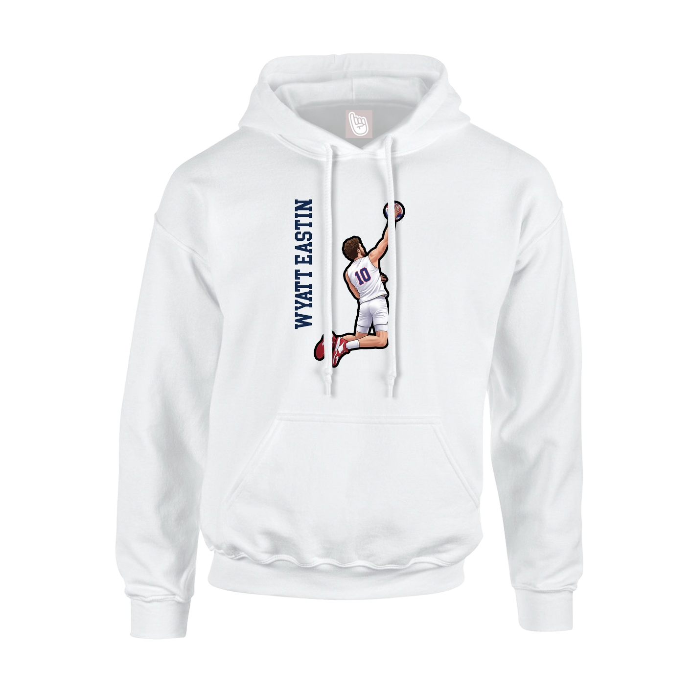 Youth Hoodie — Name Vertical in White