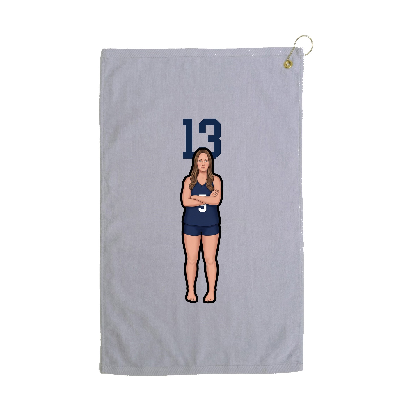 Golf Towel — Number Top in Grey