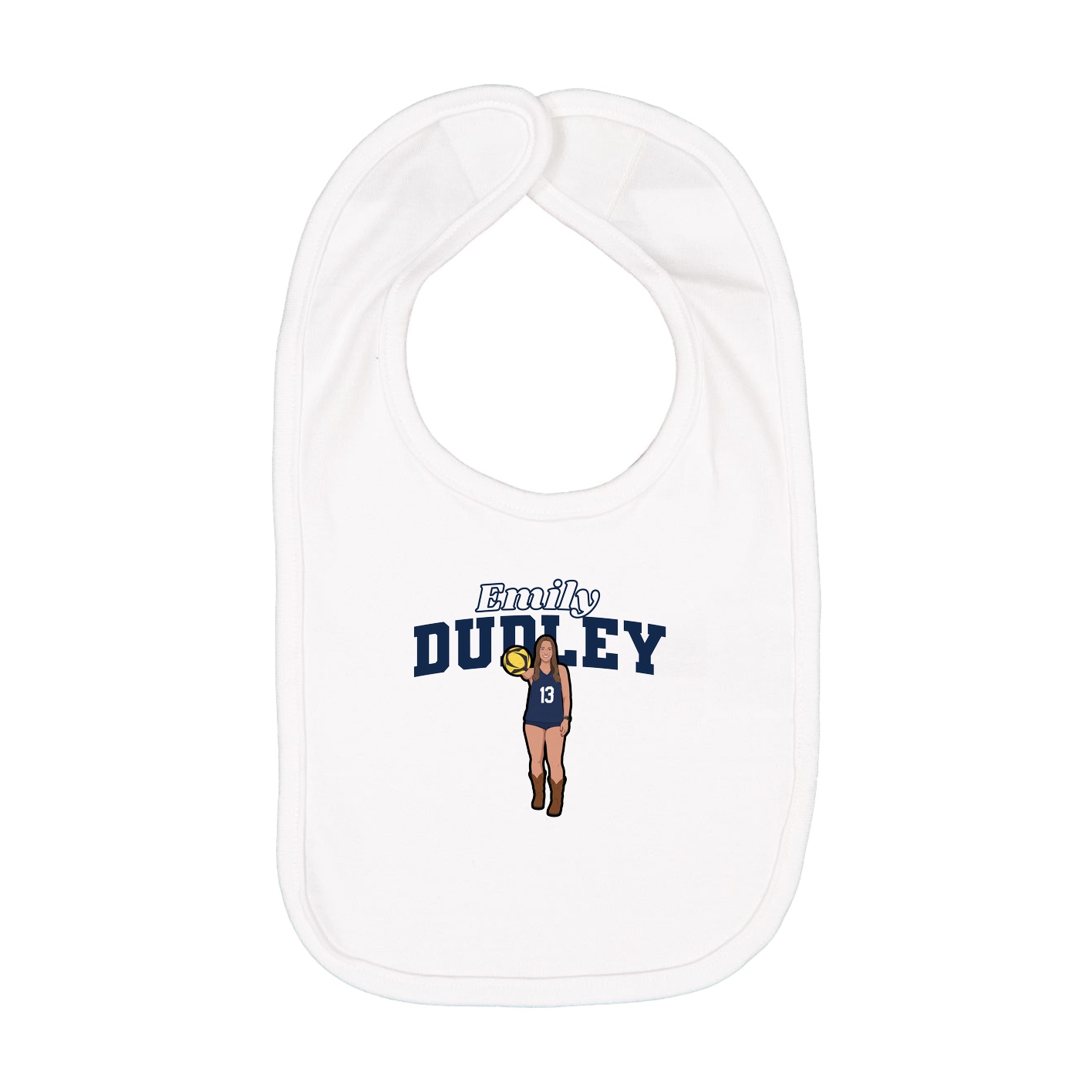 Infant Bib — Name Arch in White