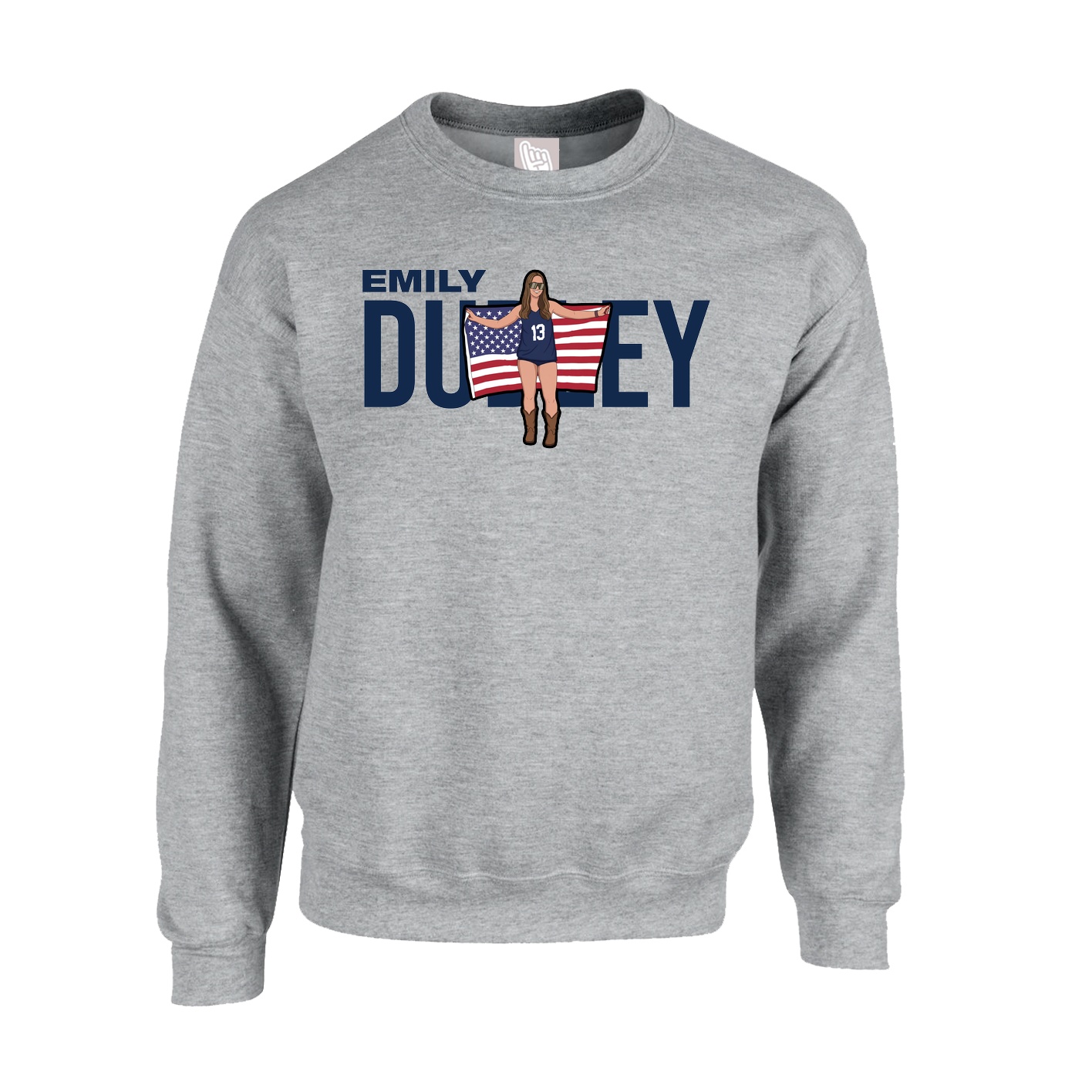Fleece Crew — Player Name in Grey
