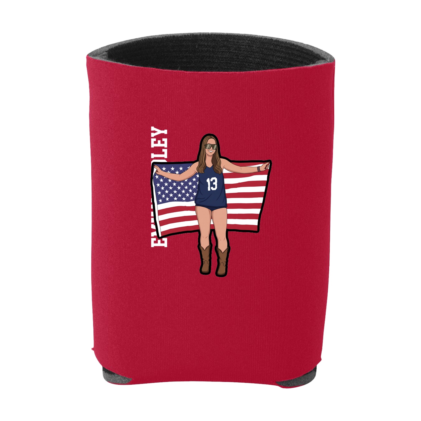 Can Holder — Name Vertical in Red