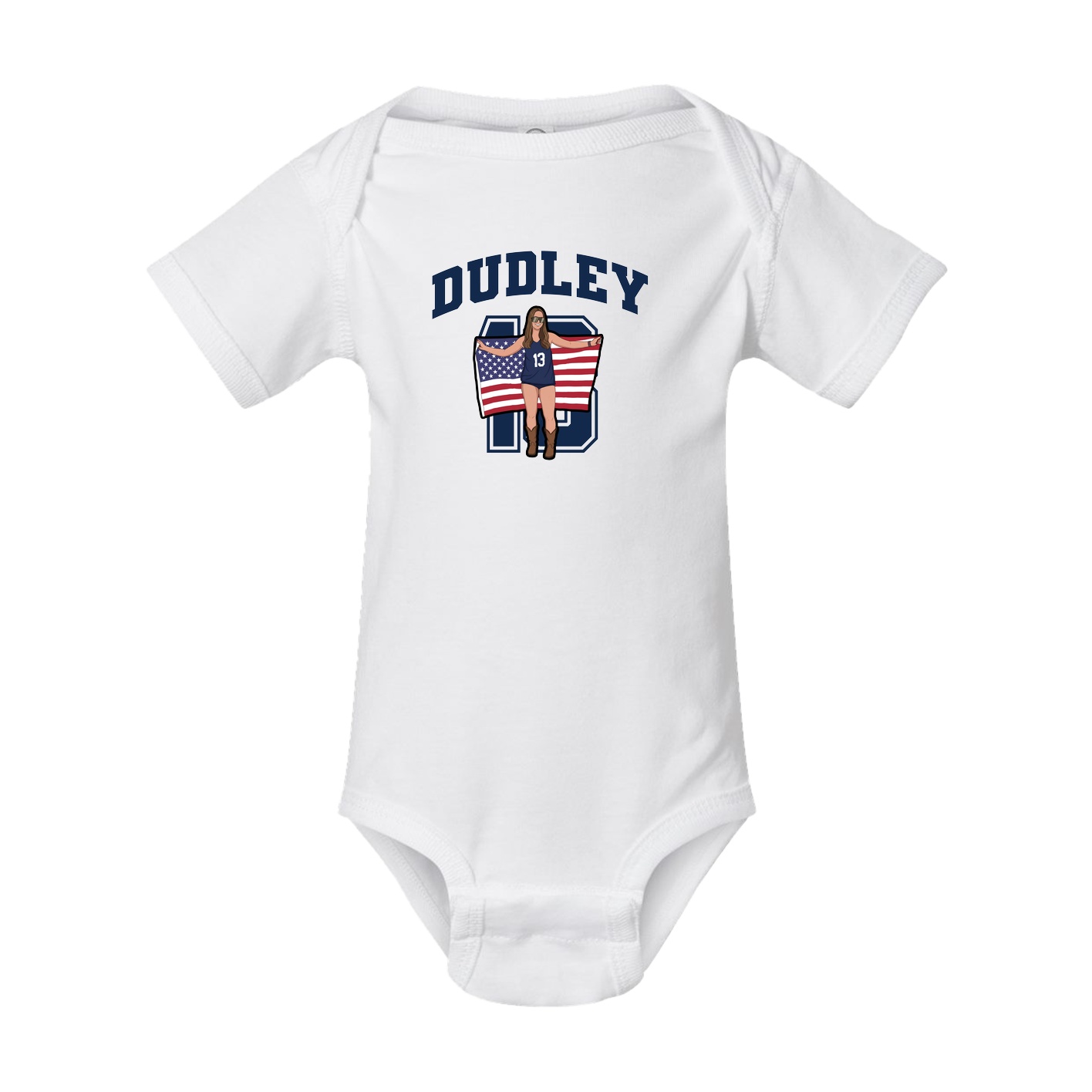 Baby Onesie — Number in White