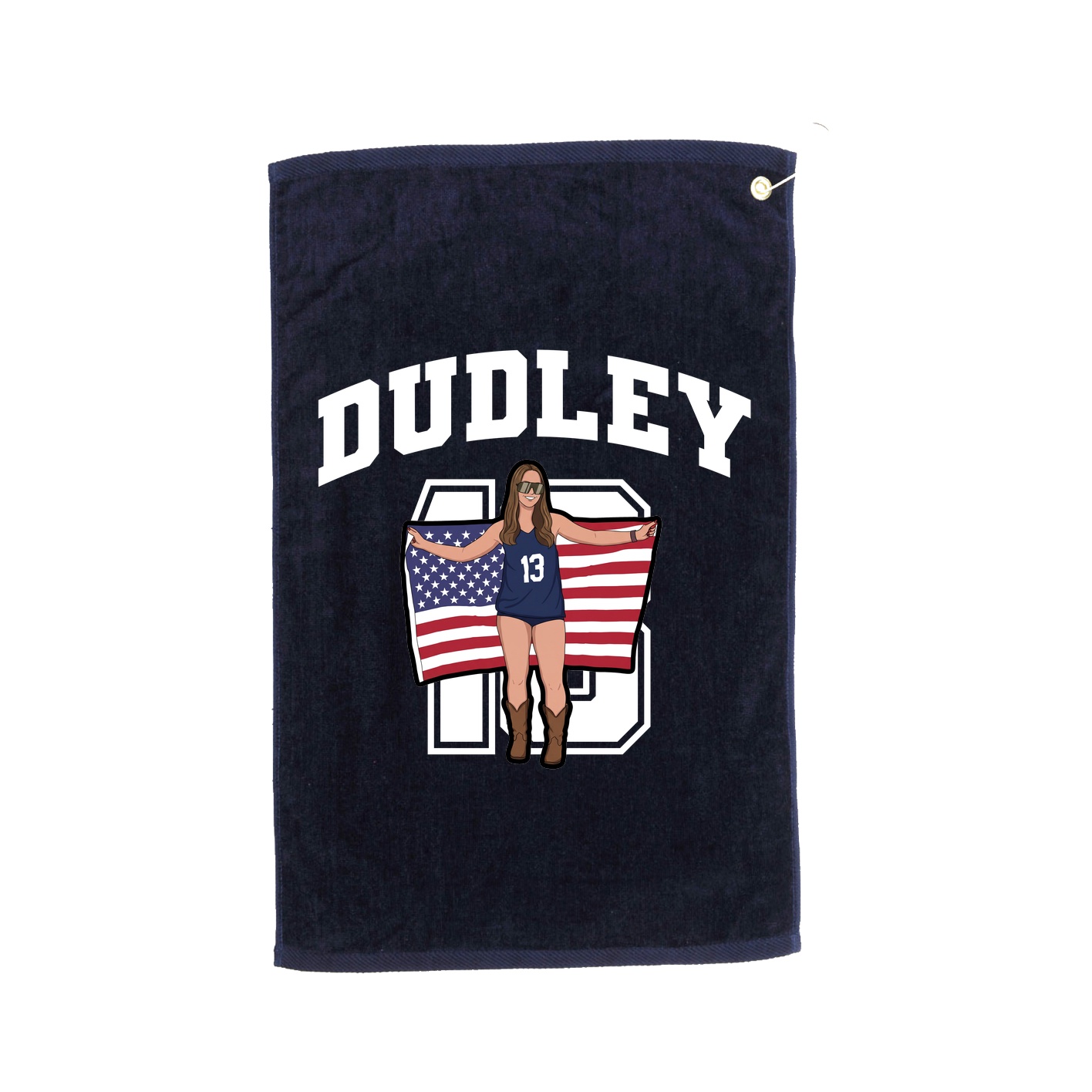 Golf Towel — Number in Navy