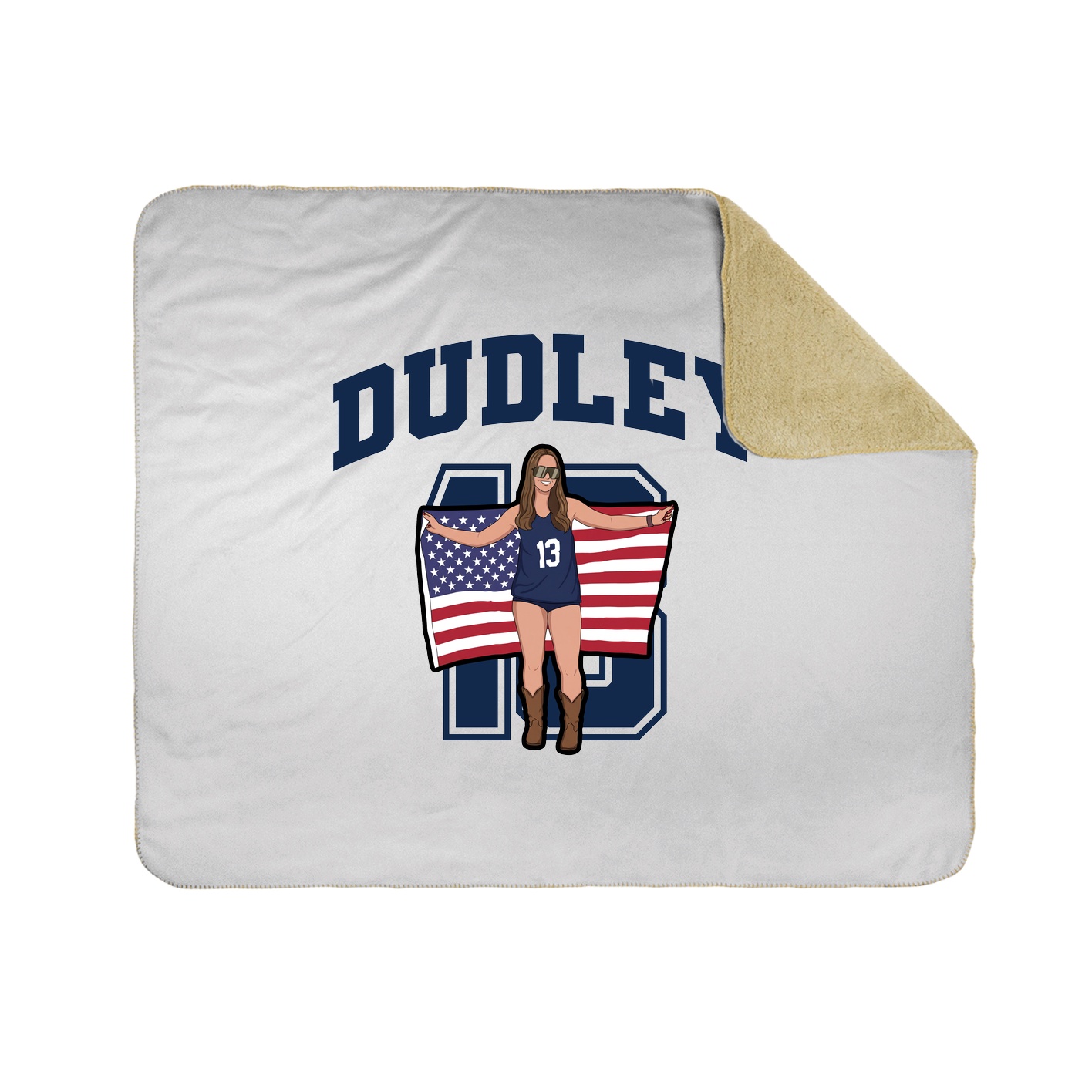 Throw Blanket — Number in White