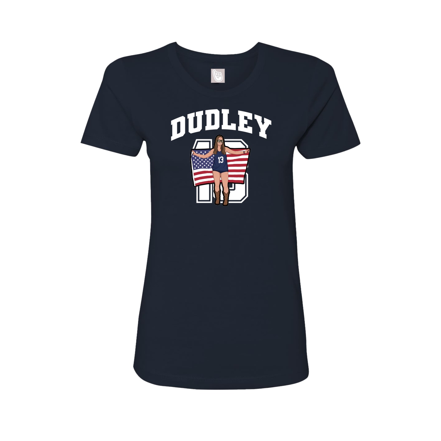 Fitted Women's Tee — Number in Navy