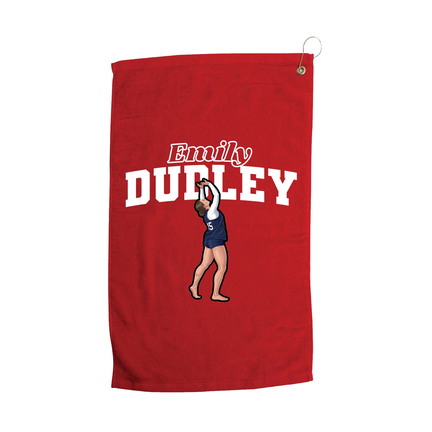Golf Towel — Name Arch in Red
