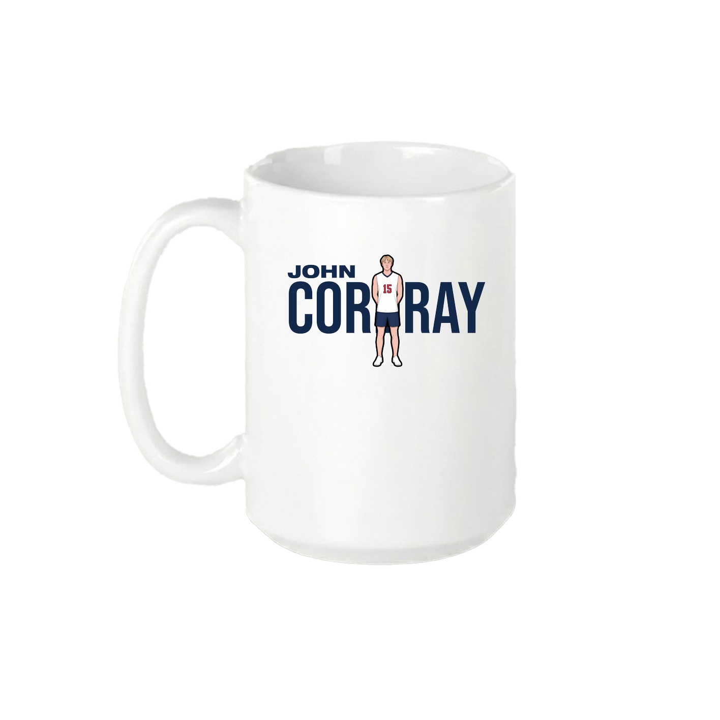 15oz Coffee Mug — Player Name in White
