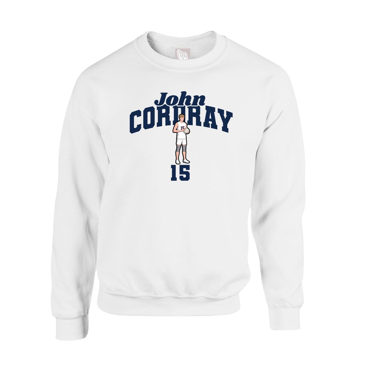 Fleece Crew — Signature Arch in White
