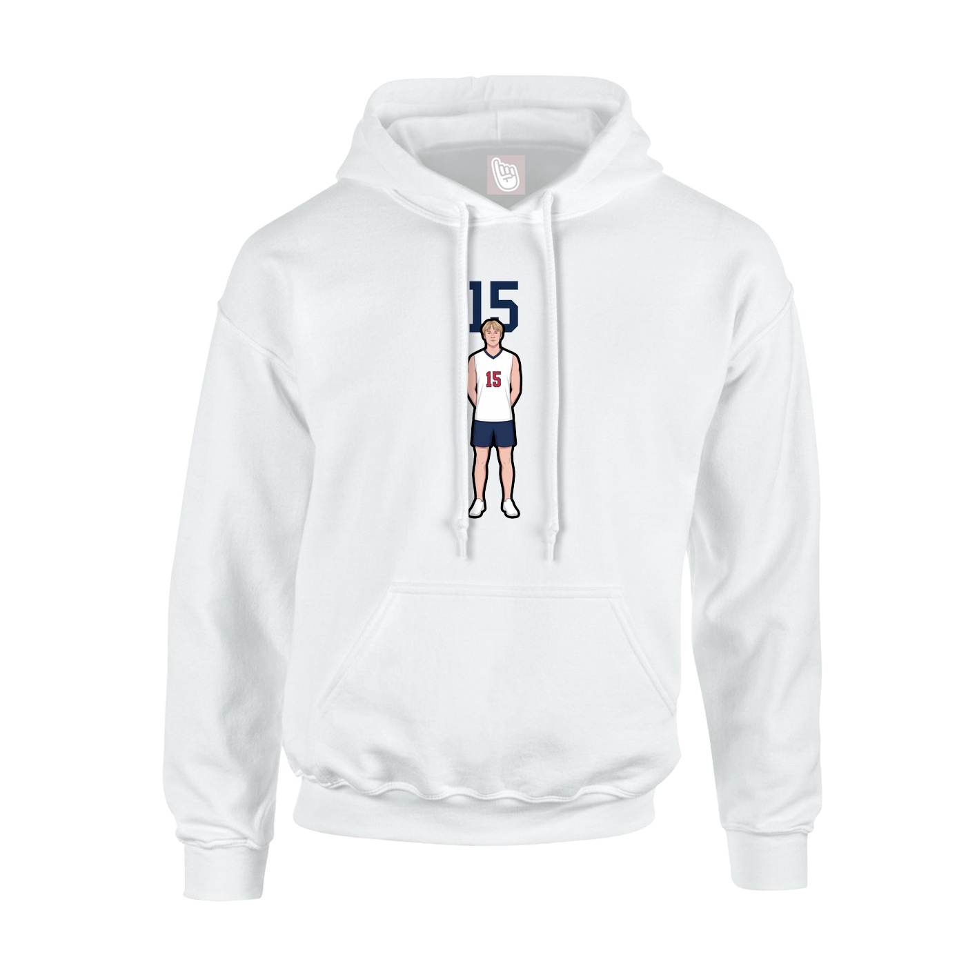 Youth Hoodie — Number Top in White