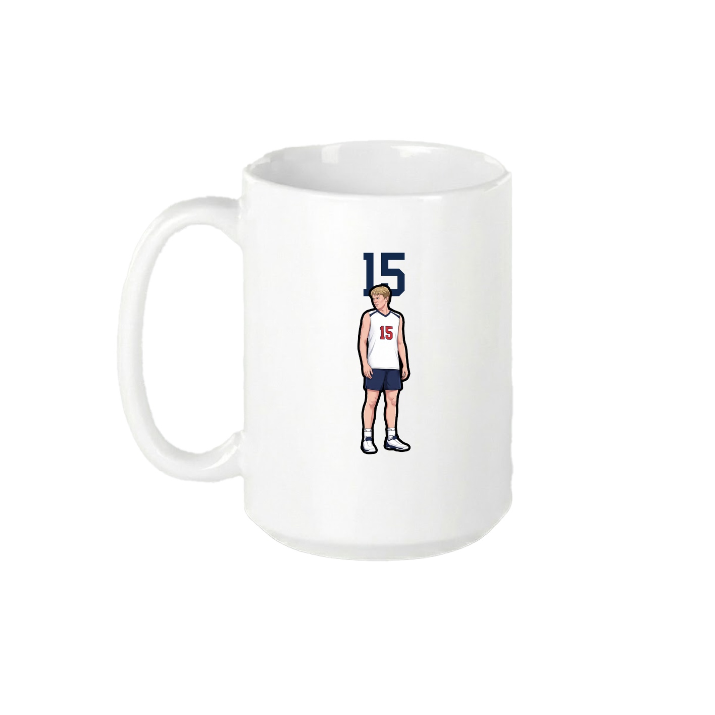 15oz Coffee Mug — Number Top in White