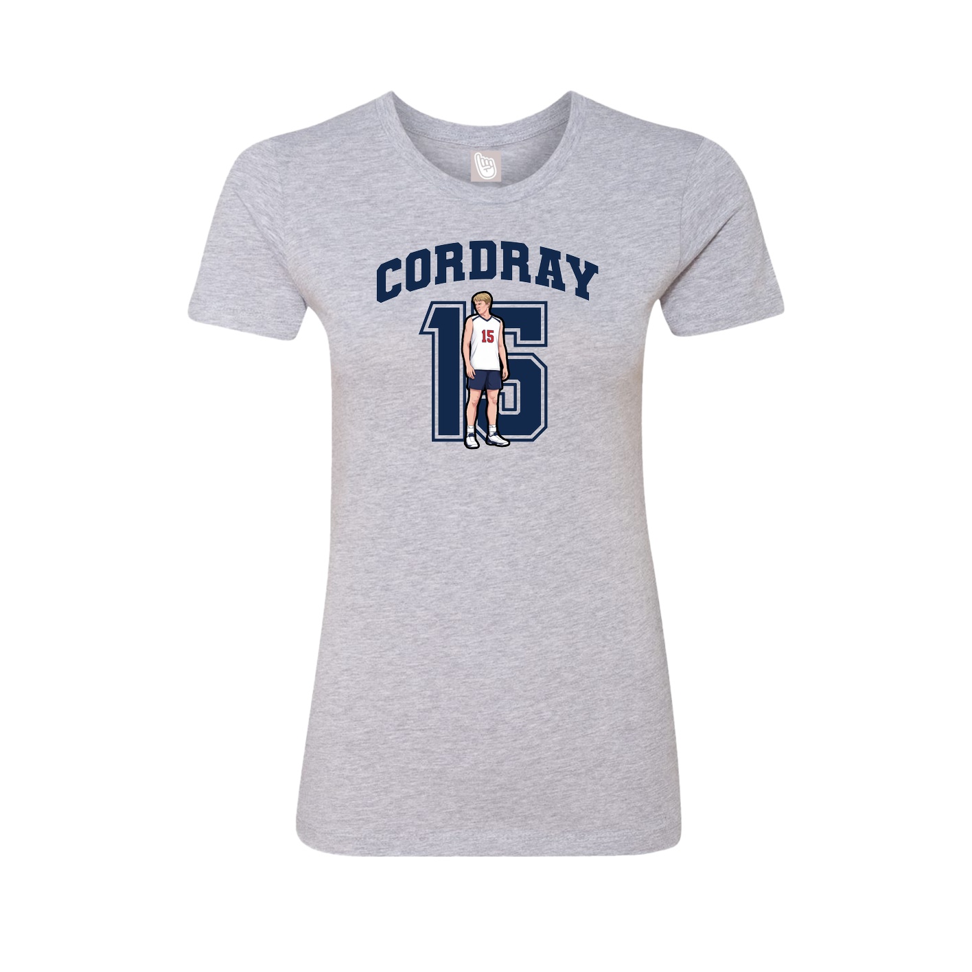 Fitted Women's Tee — Number in Grey
