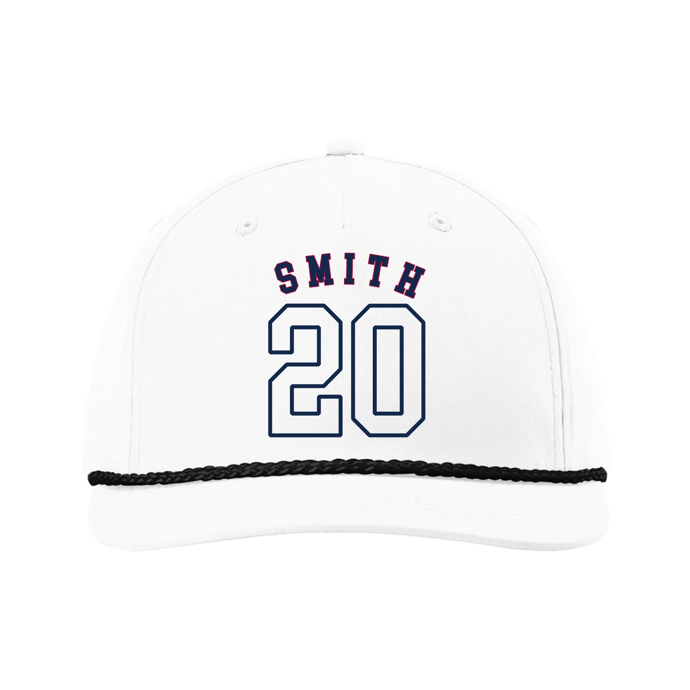 Five-Panel Classic Rope Cap — Shirsey Arch in White