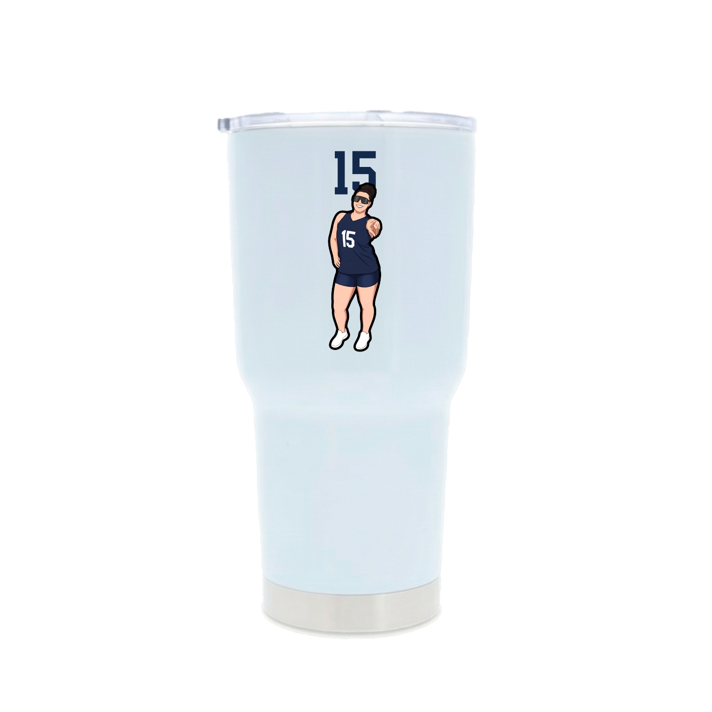 30oz Stainless Steel Tumbler — Number Top in White