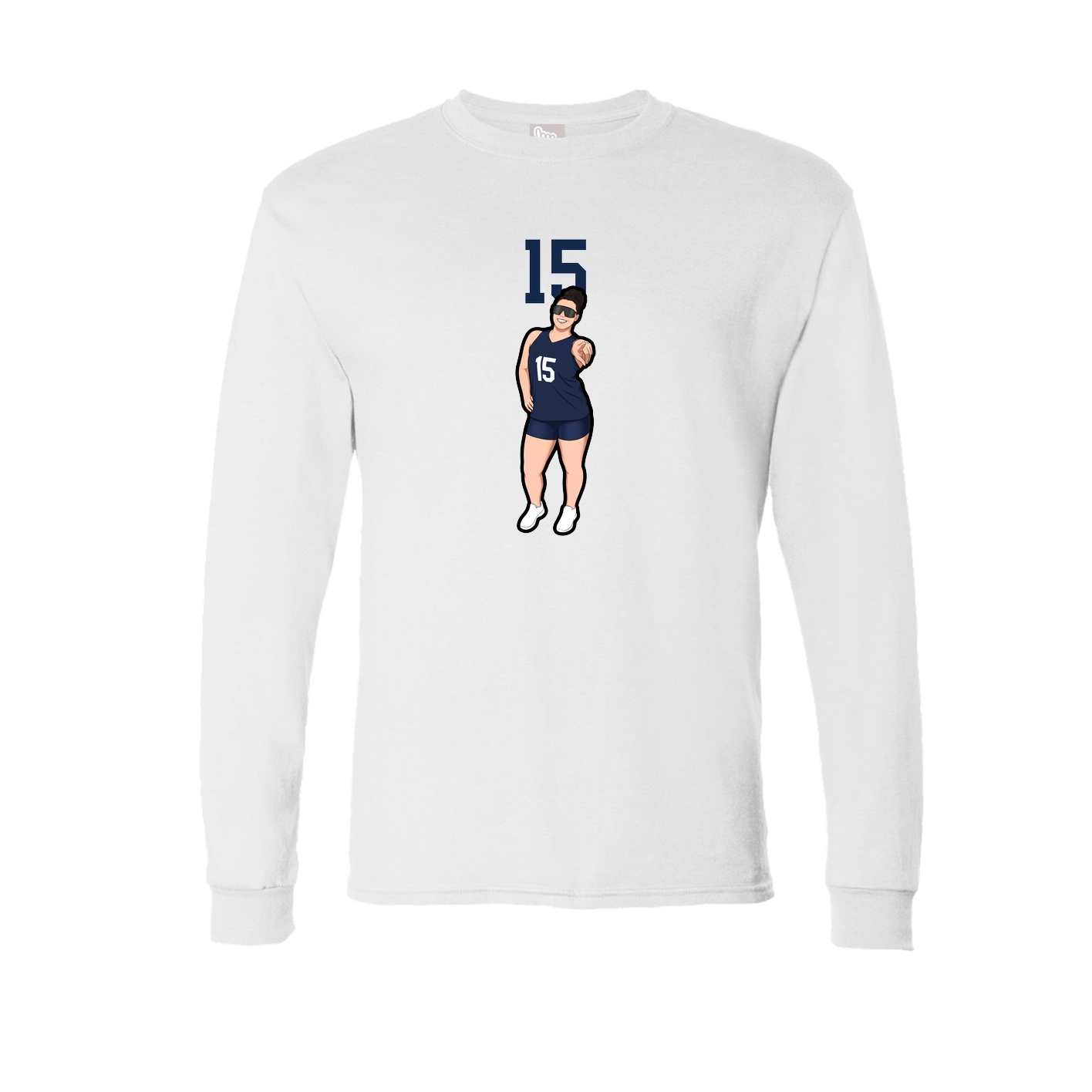 Long Sleeve Tee — Number Top in White