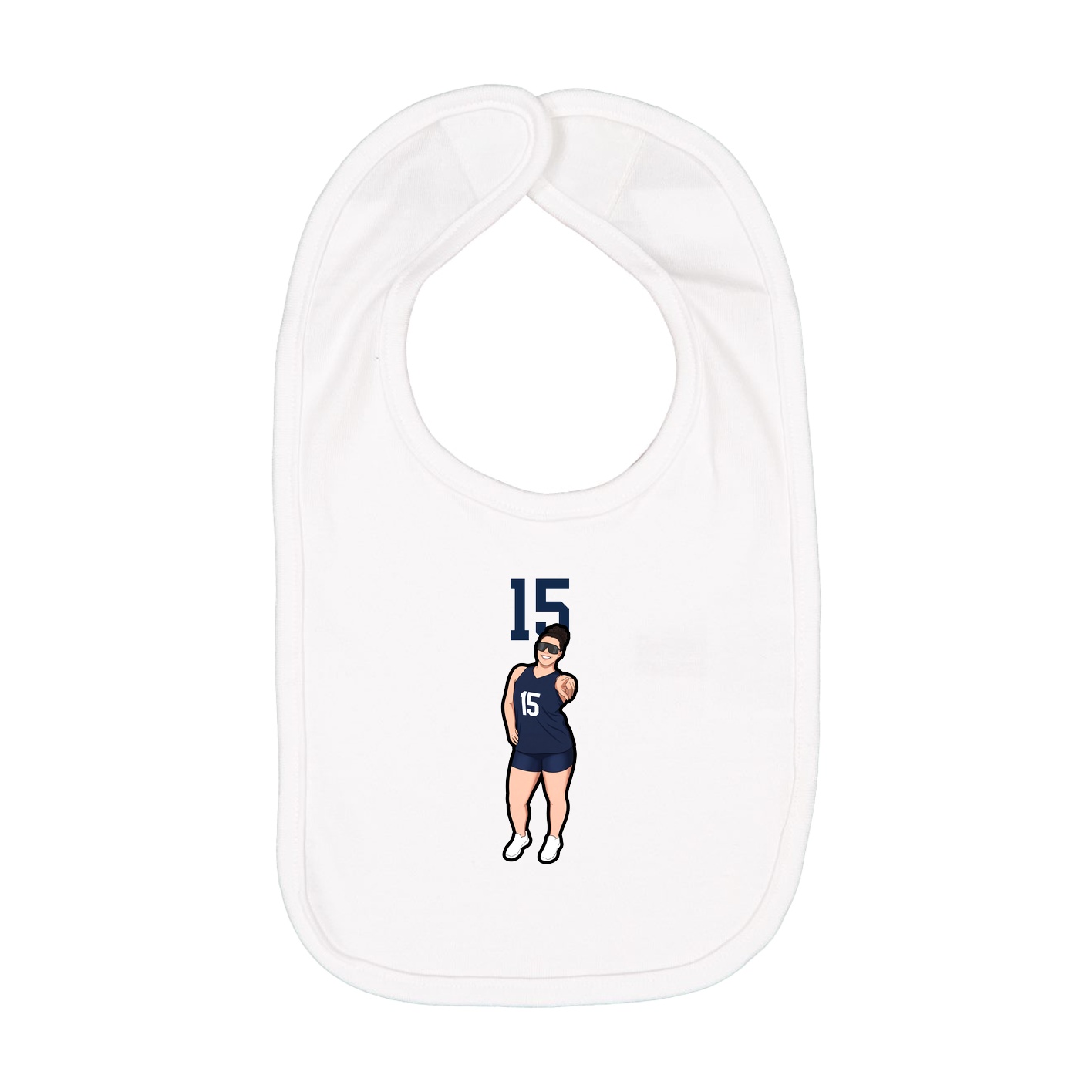 Infant Bib — Number Top in White