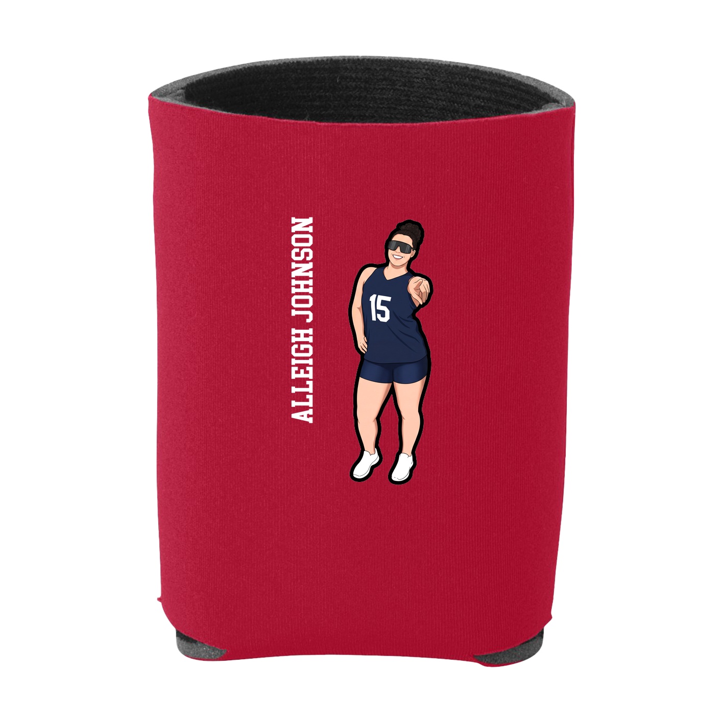 Can Holder — Name Vertical in Red