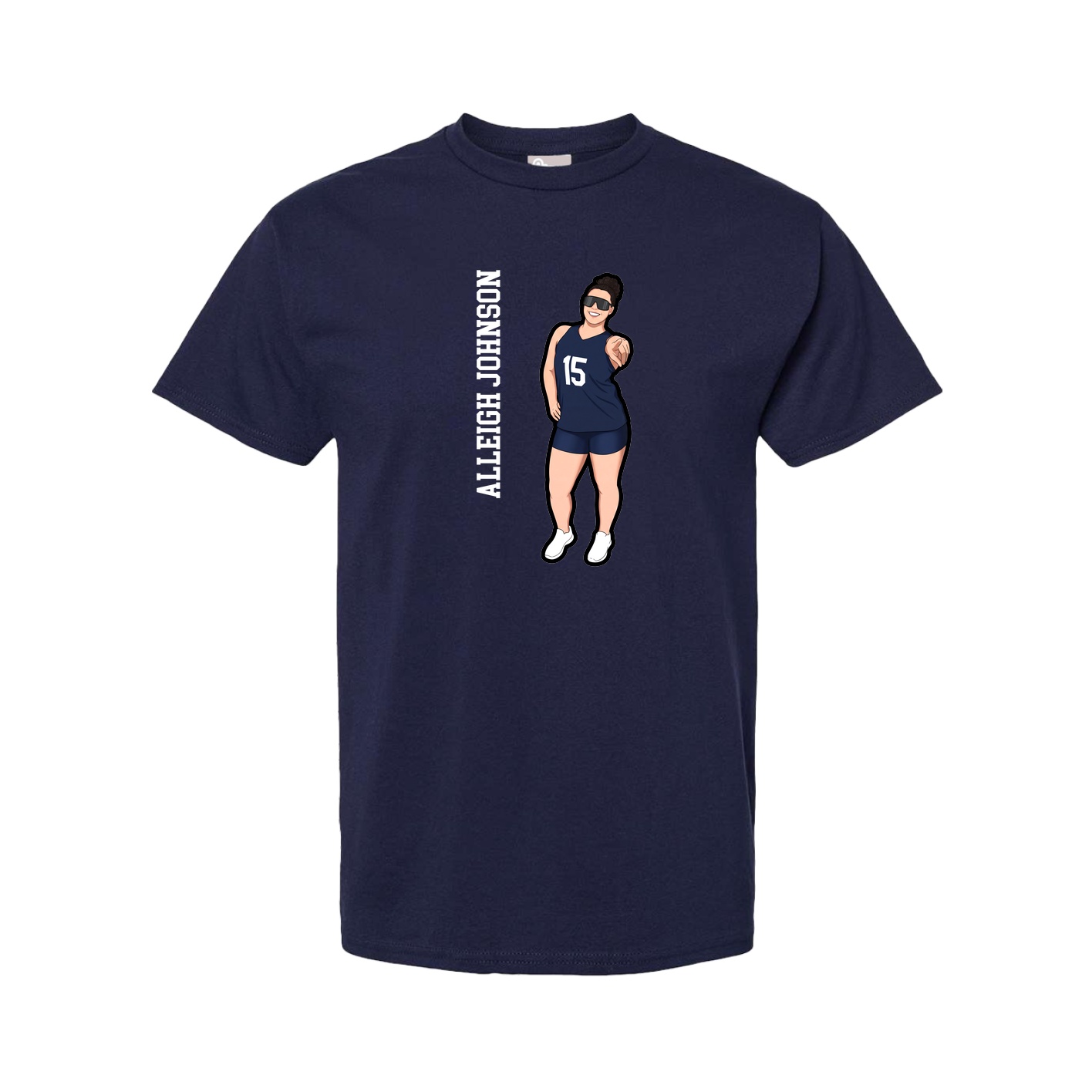 Tee — Name Vertical in Navy