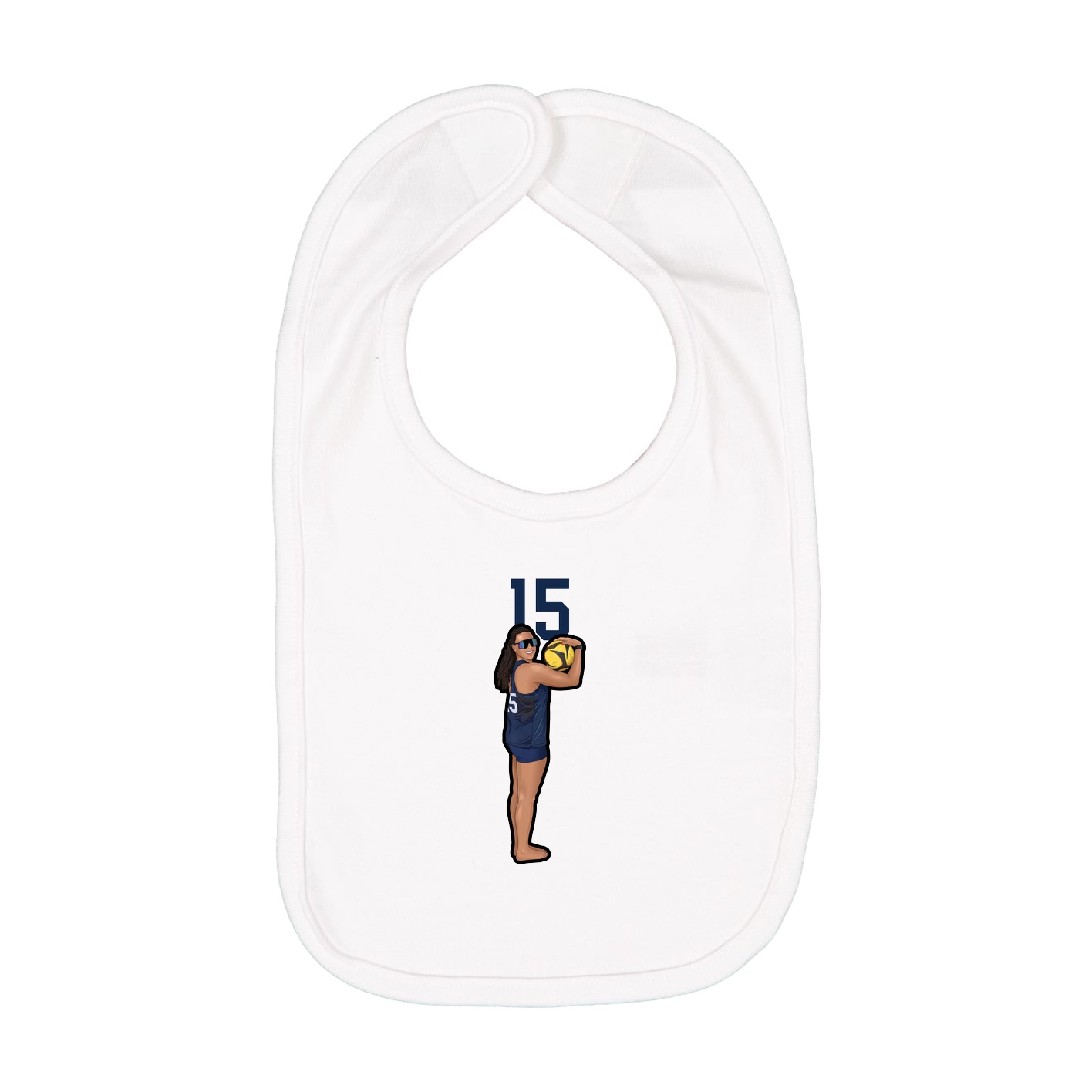 Infant Bib — Number Top in White