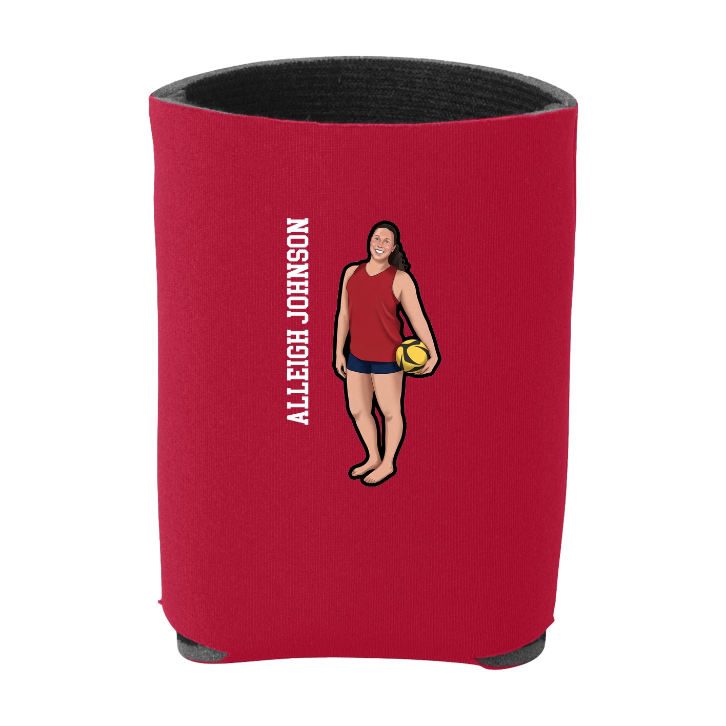 Can Holder — Name Vertical in Red