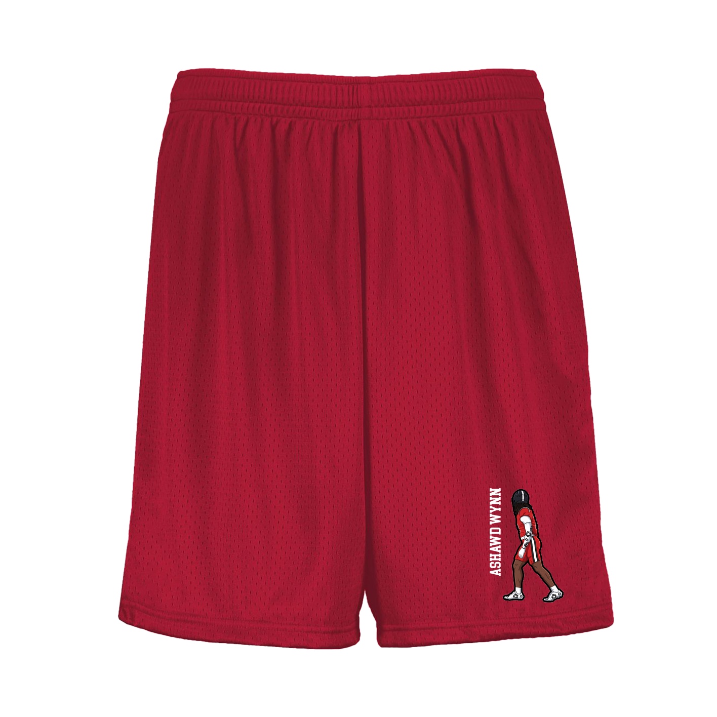 Shorts — Name Vertical in Red