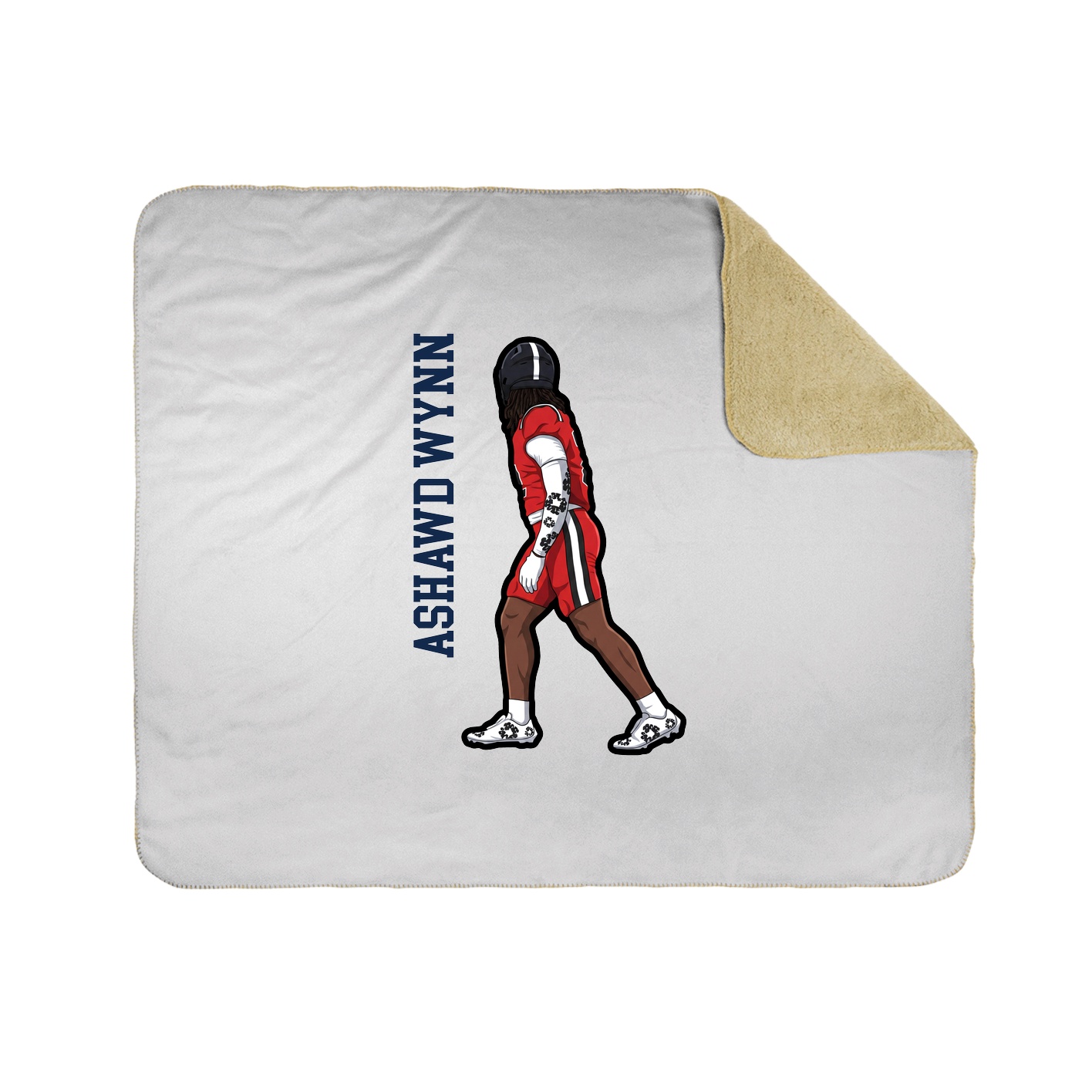 Throw Blanket — Name Vertical in White
