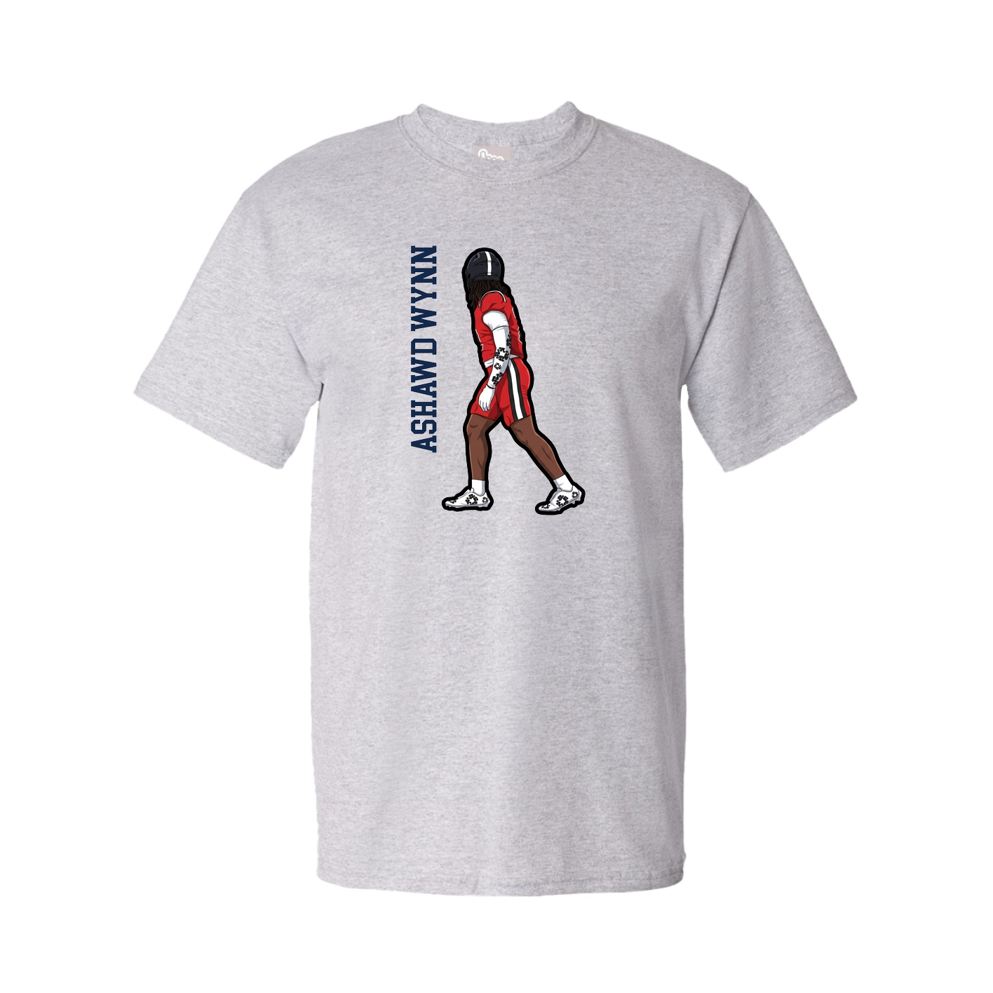 Youth Tee — Name Vertical in Grey