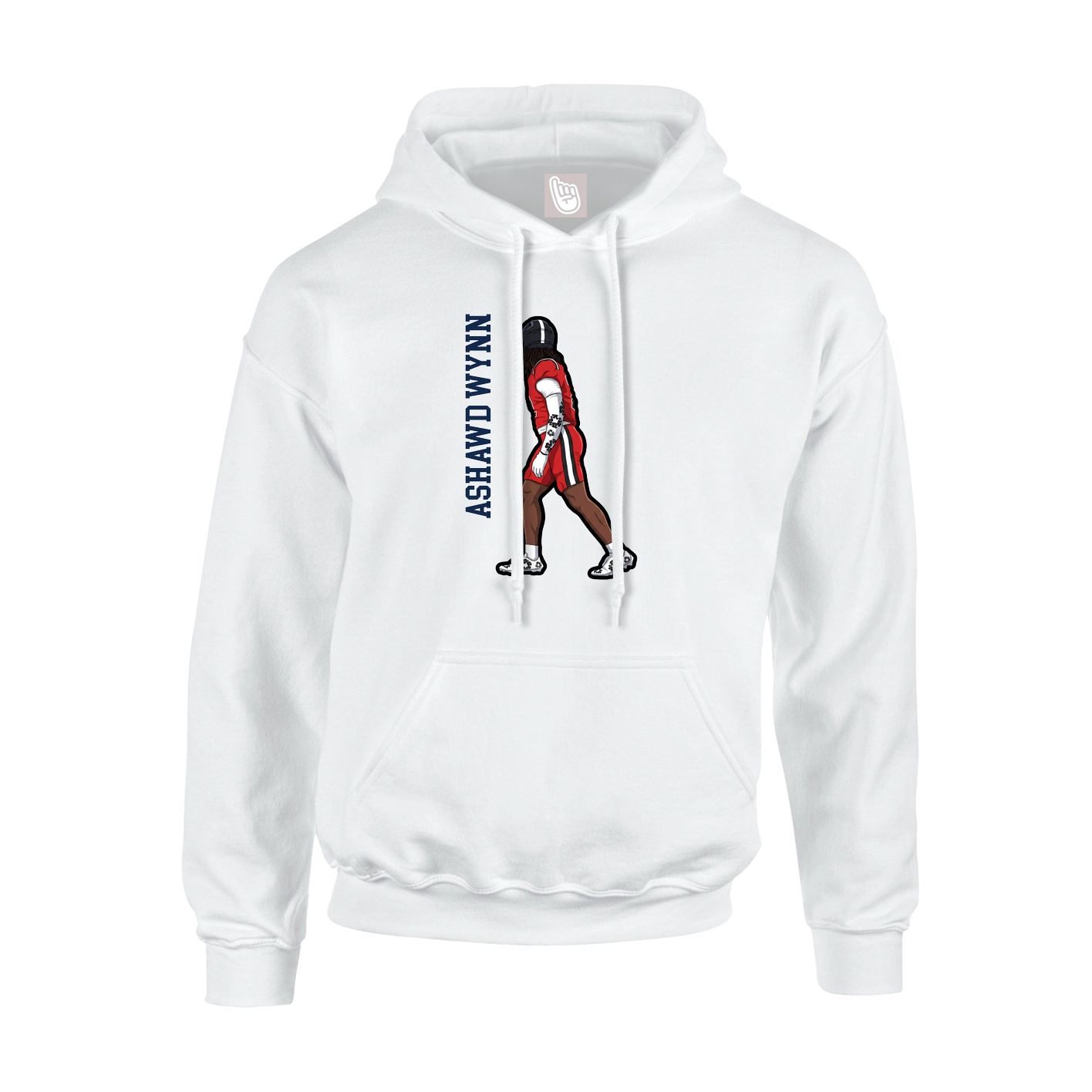 Hoodie — Name Vertical in White
