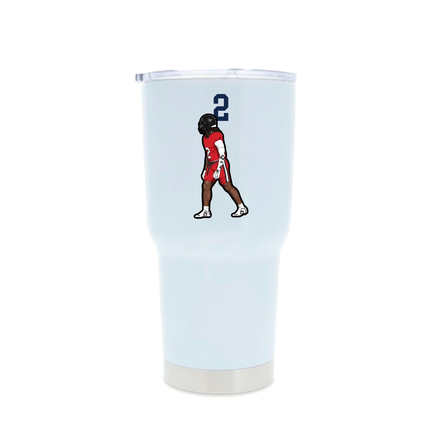 30oz Stainless Steel Tumbler — Number Top in White