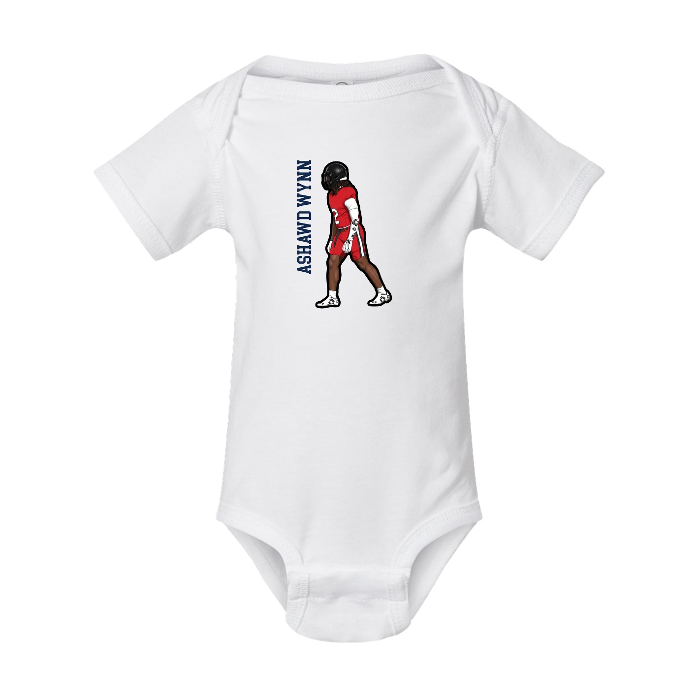 Baby Onesie — Name Vertical in White