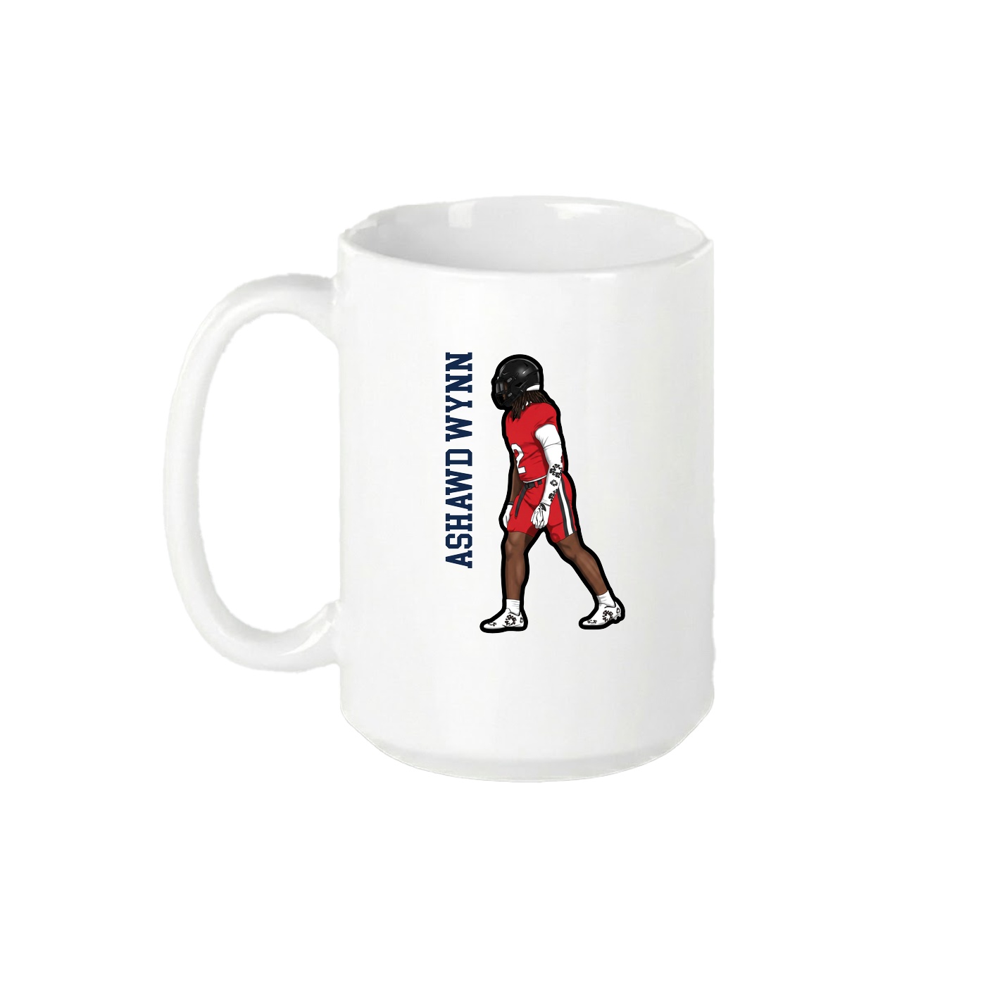 15oz Coffee Mug — Name Vertical in White