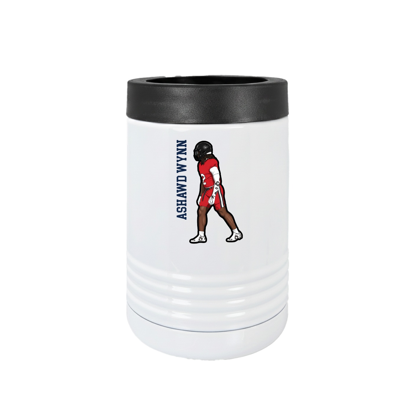 Beverage Holder — Name Vertical in White