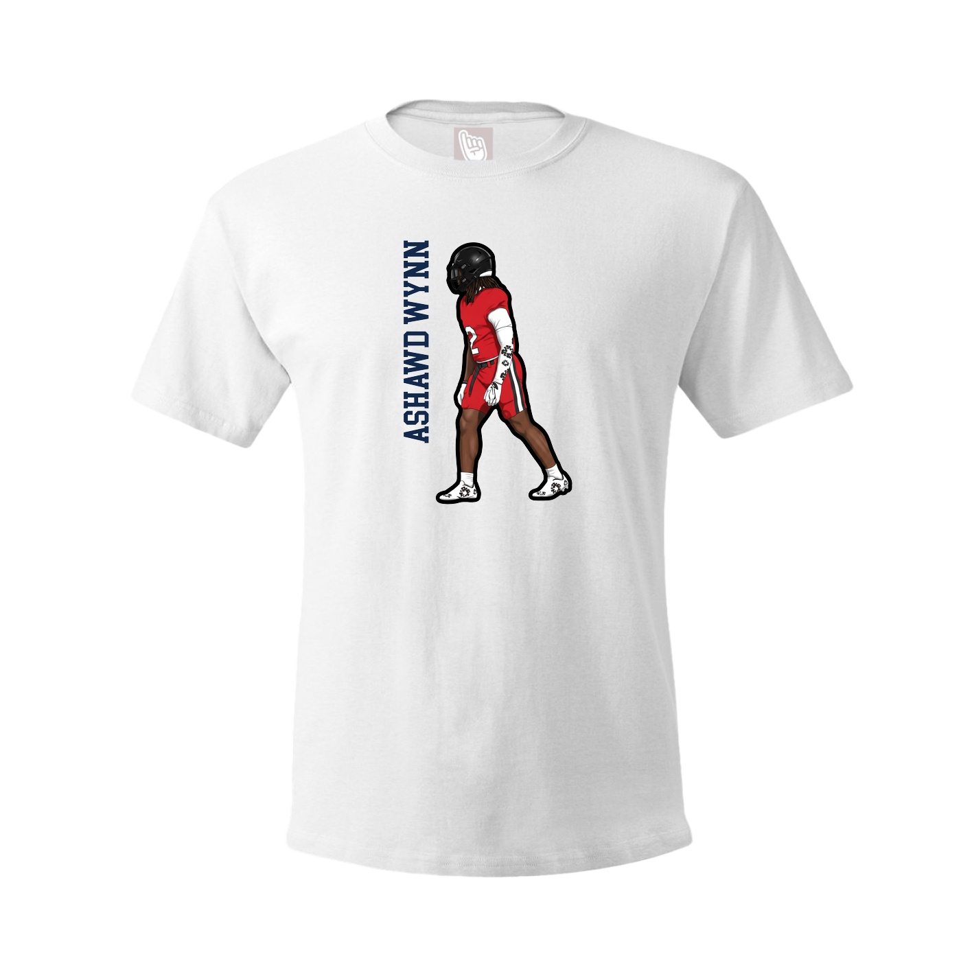 Youth Tee — Name Vertical in White