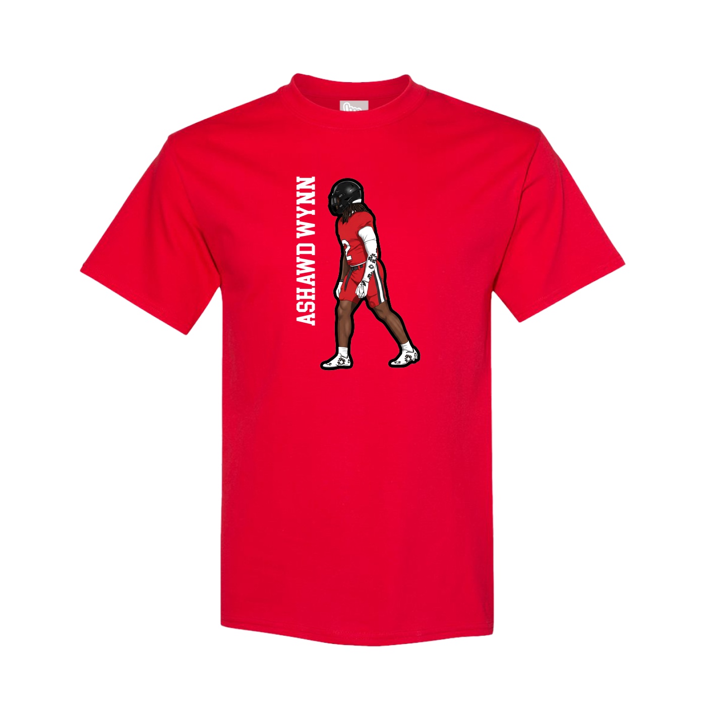 Youth Tee — Name Vertical in Red