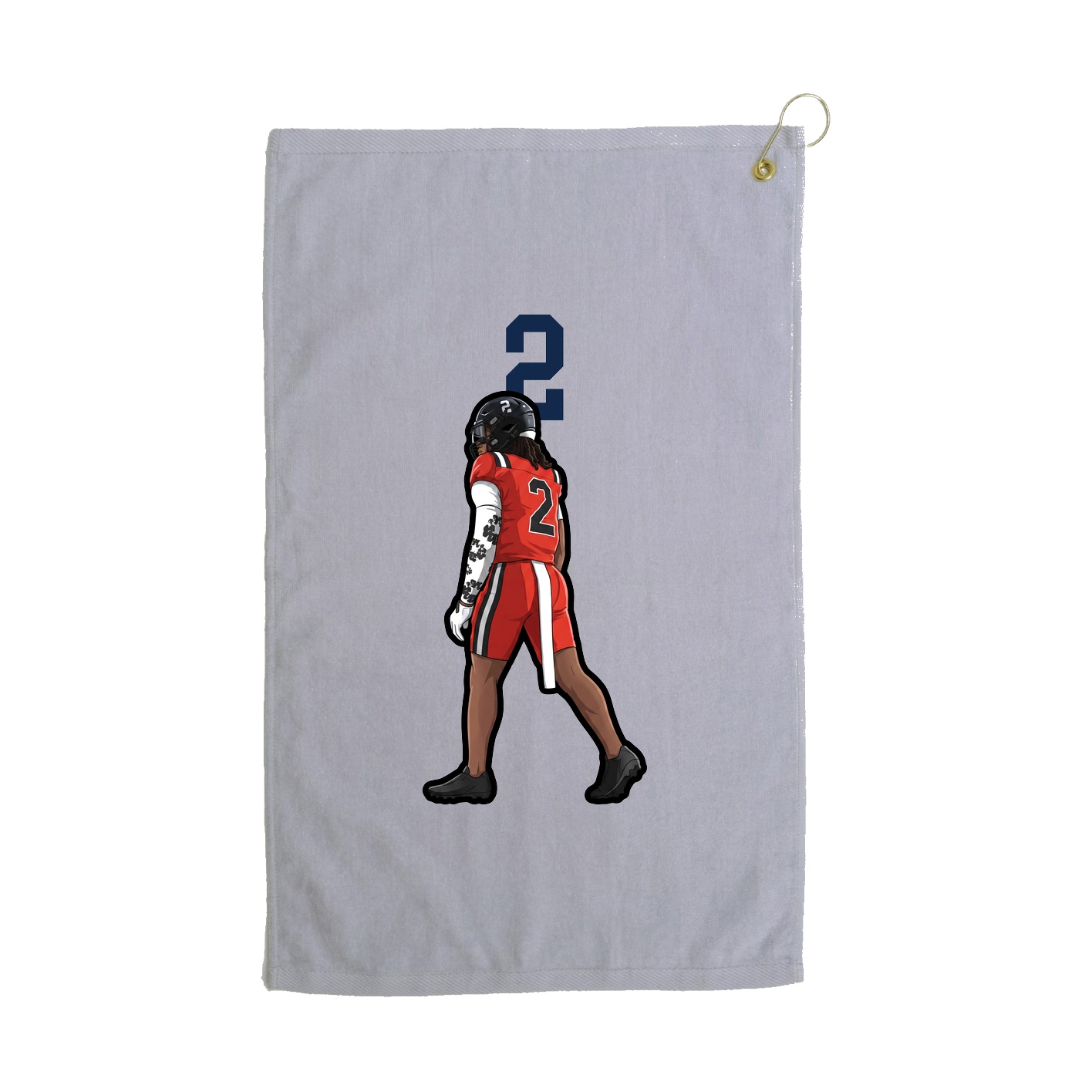 Golf Towel — Number Top in Grey