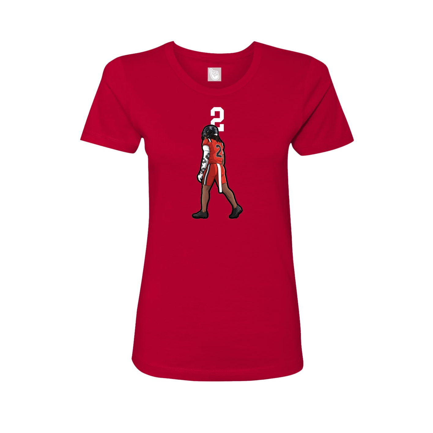 Womens Tee — Number Top in Red