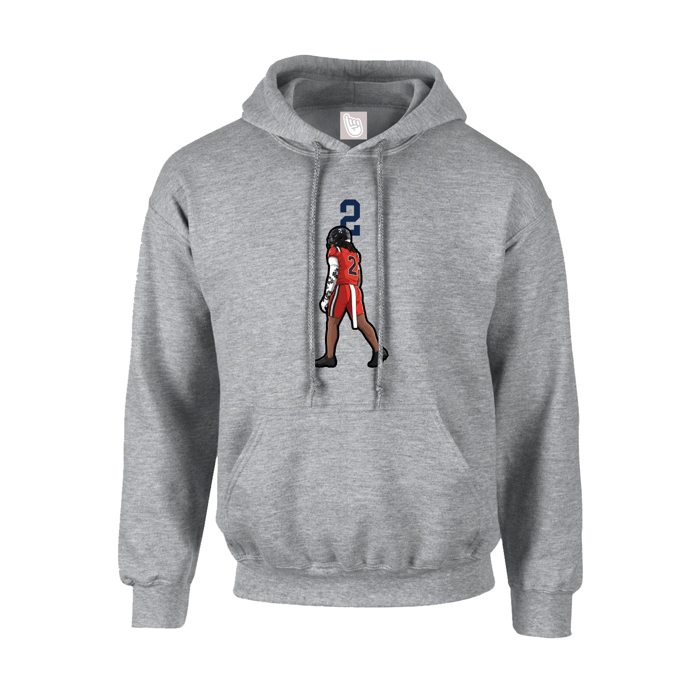 Youth Hoodie — Number Top in Grey