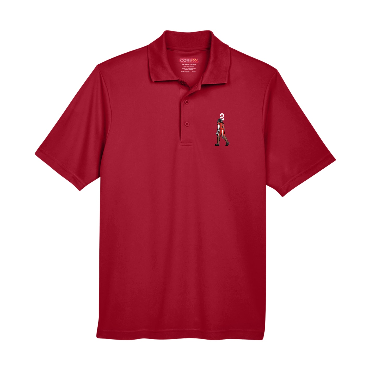 Performance Polo — Number Top in Red