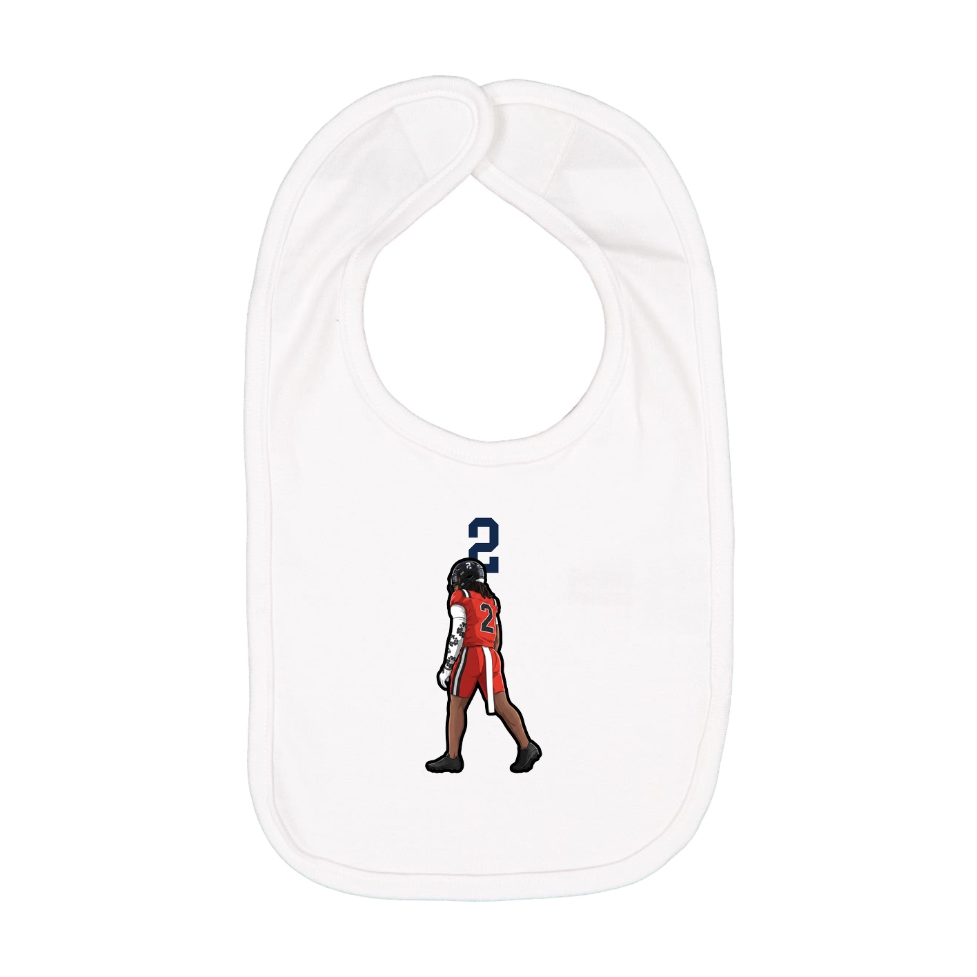 Infant Bib — Number Top in White