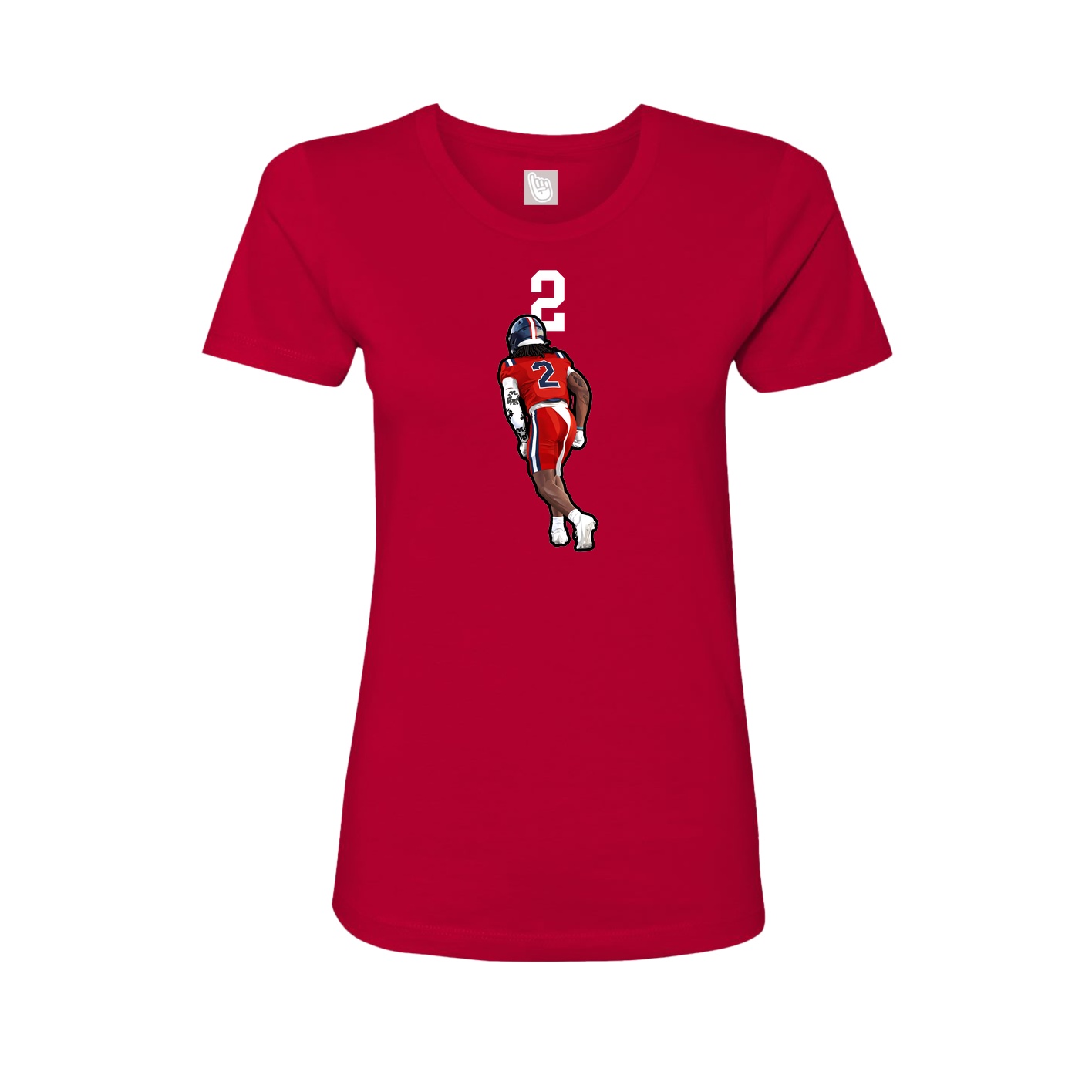 Womens Tee — Number Top in Red