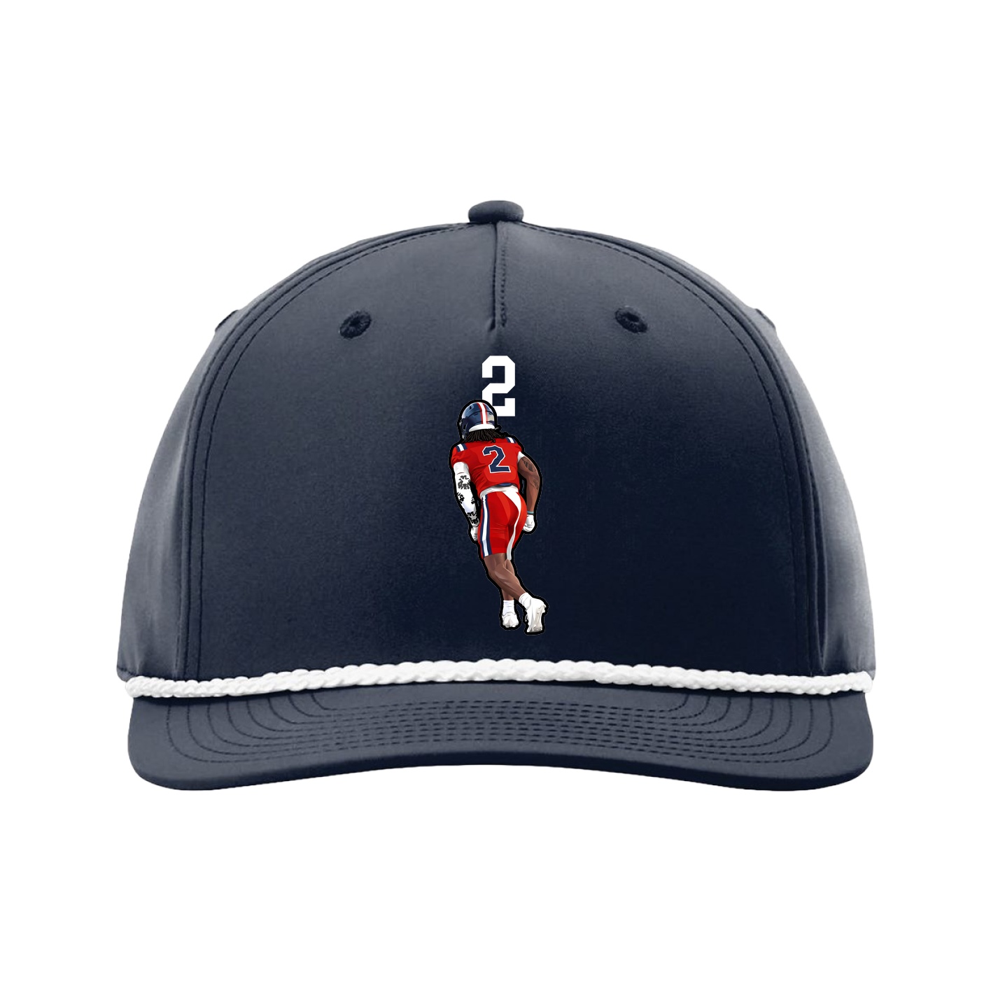 Five-Panel Classic Rope Cap — Number Top in Navy