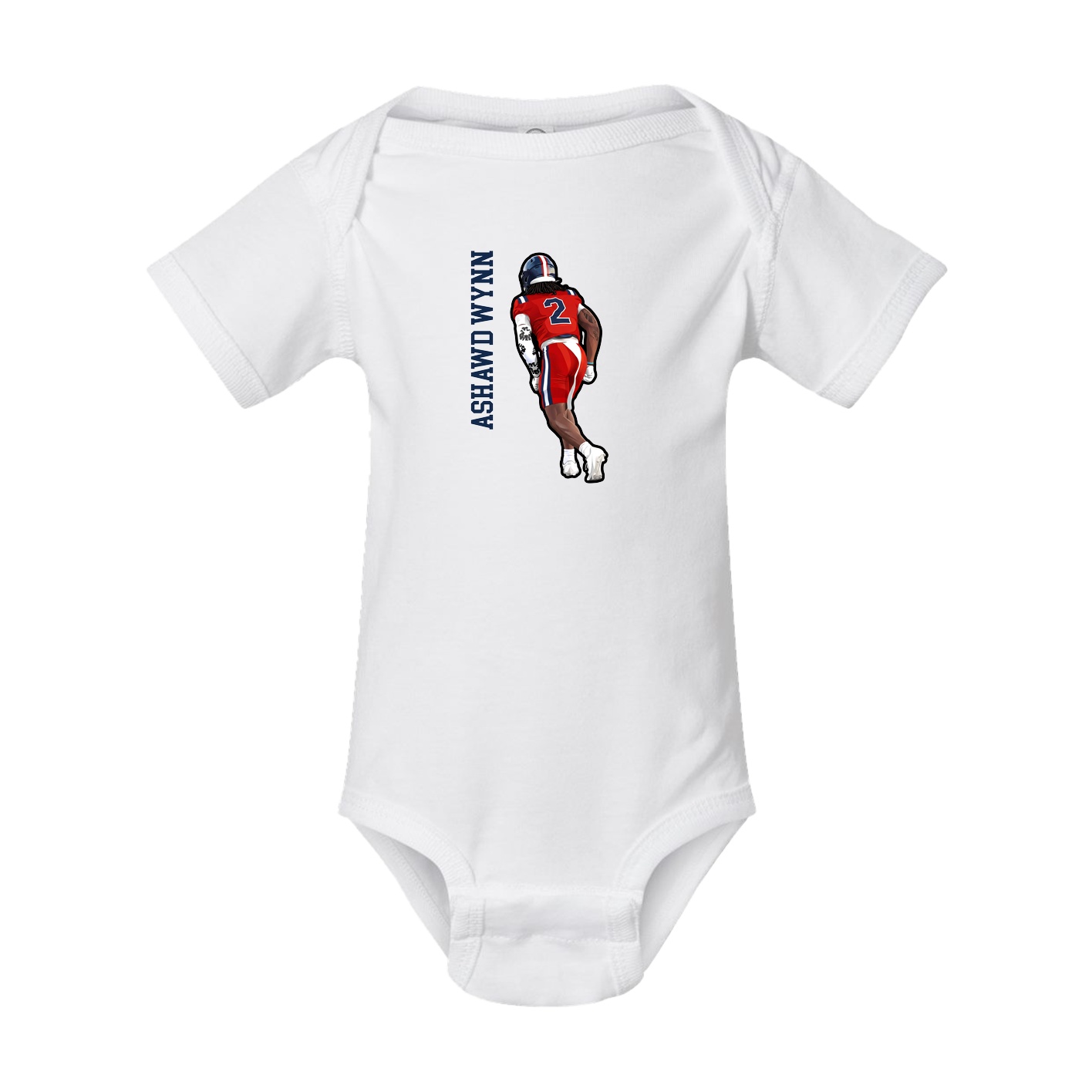 Baby Onesie — Name Vertical in White
