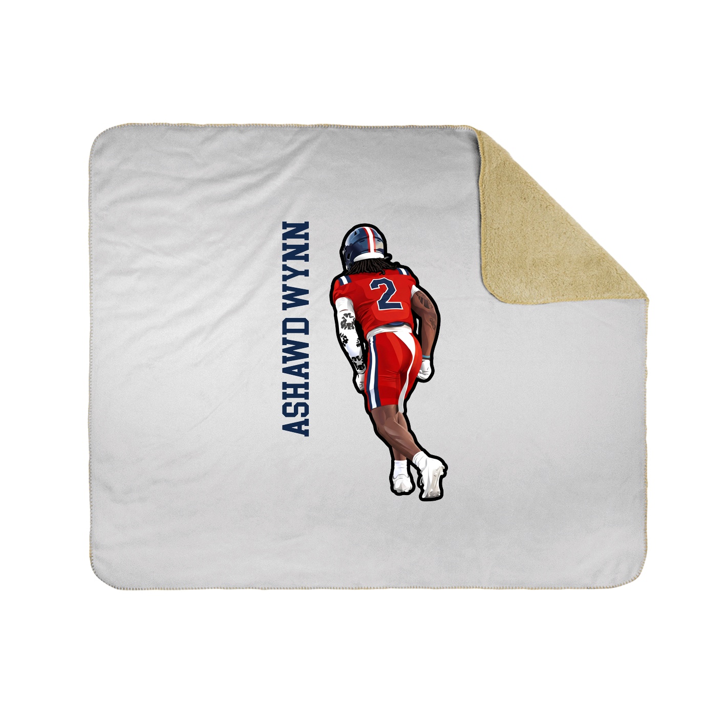 Throw Blanket — Name Vertical in White
