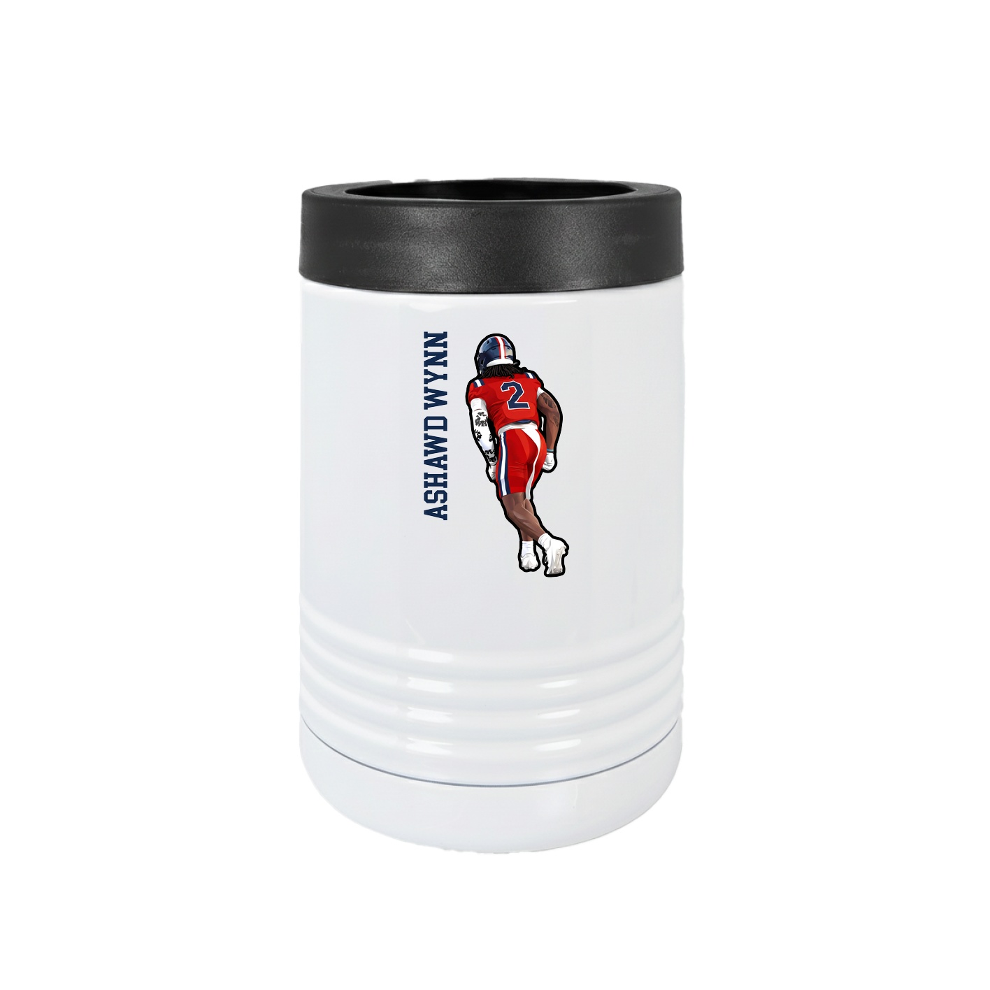 Beverage Holder — Name Vertical in White