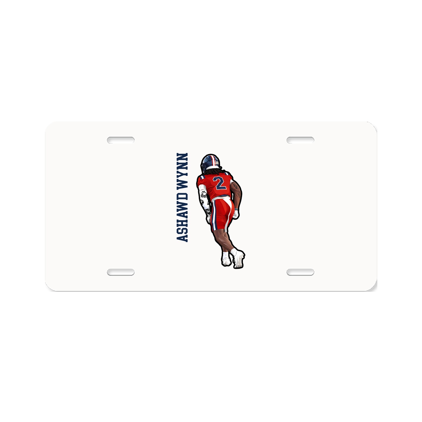 License Plate — Name Vertical in Classic