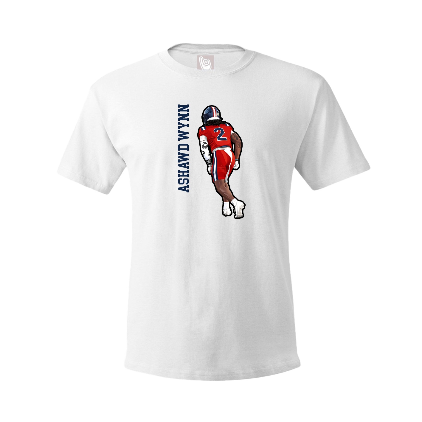 Youth Tee — Name Vertical in White