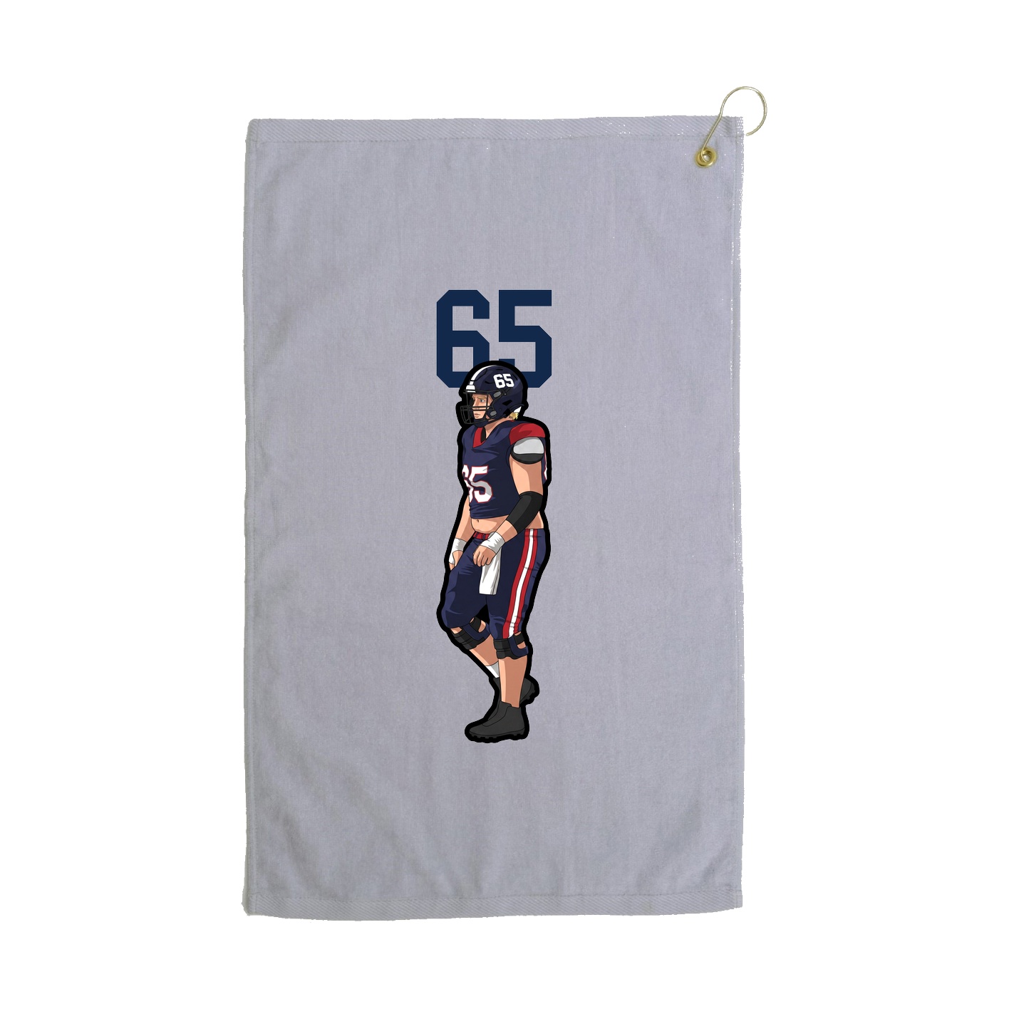 Golf Towel — Number Top in Grey