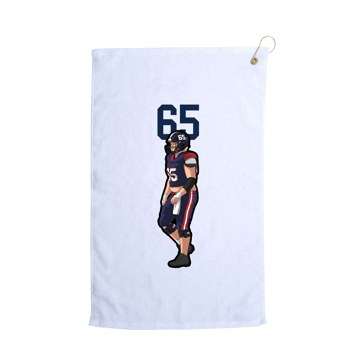 Golf Towel — Number Top in White